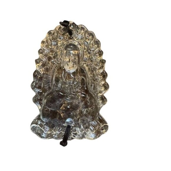 Crystal Buddha Car Hanging Ornament With Frosted Beads & Tassels - Picture 7 of 10